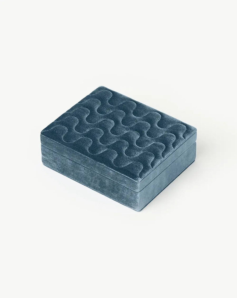 joyero de terciopelo azul