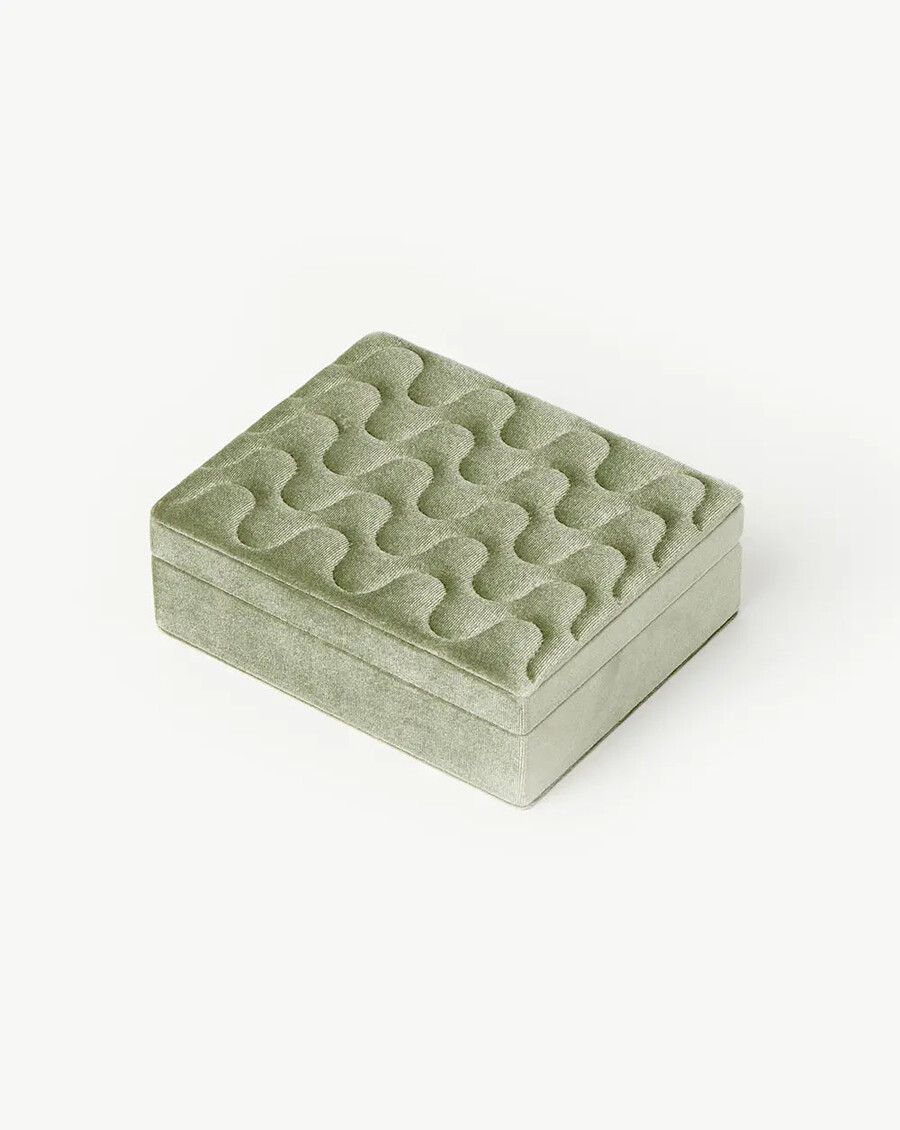 joyero de terciopelo verde