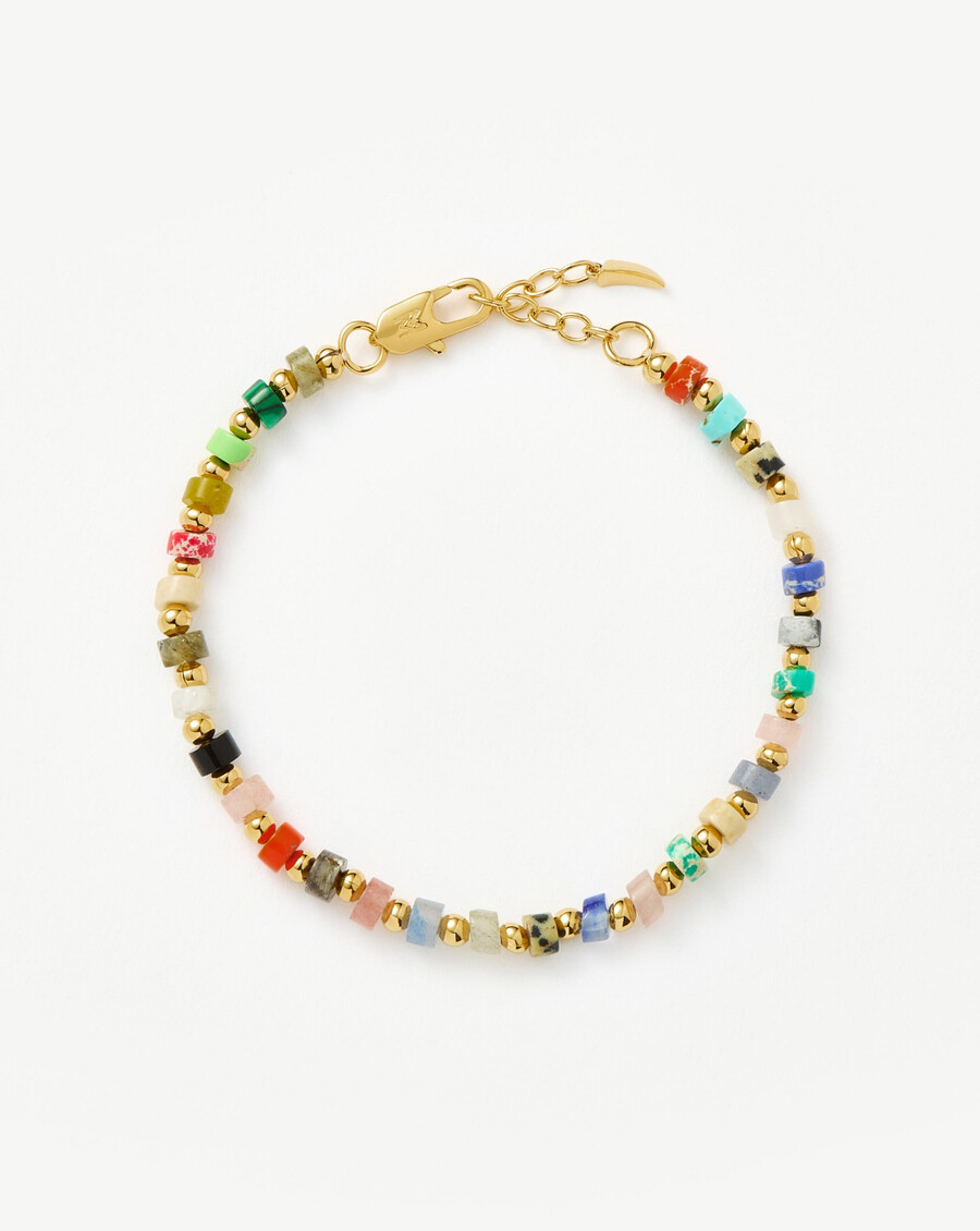 pulsera de cuentas - chapada en oro de 18 quilatesmulticuentas
