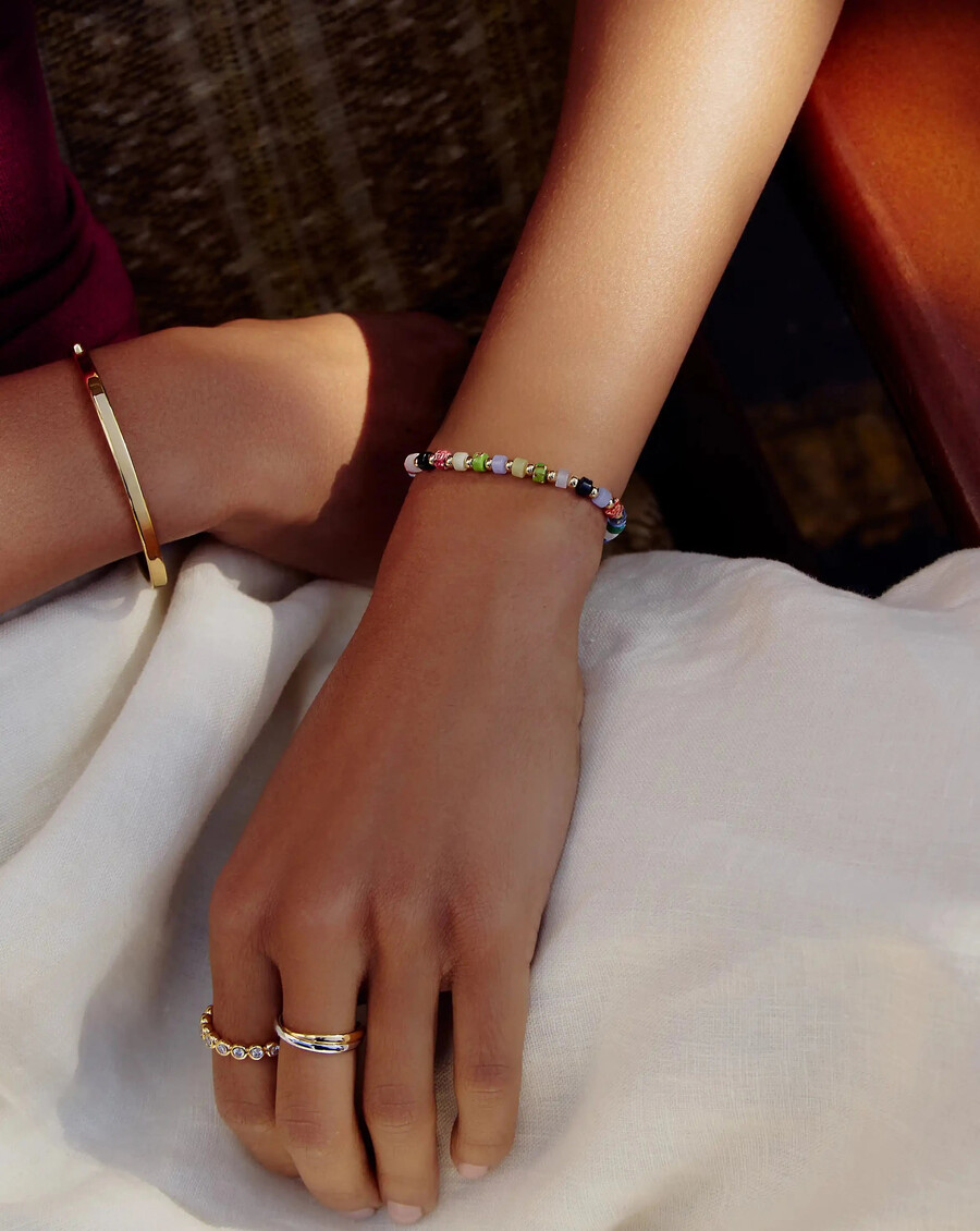 pulsera de cuentas - chapada en oro de 18 quilatesmulticuentas