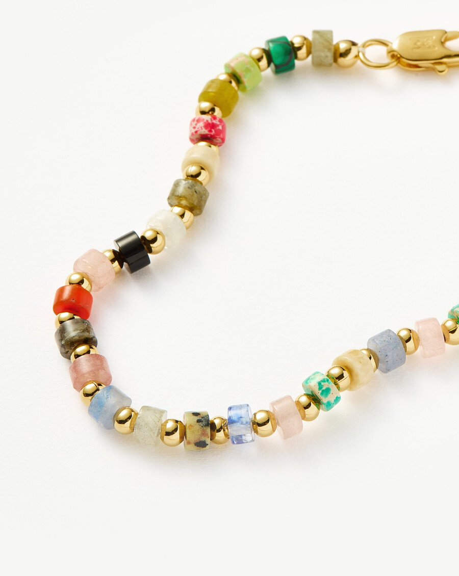 pulsera de cuentas - chapada en oro de 18 quilatesmulticuentas
