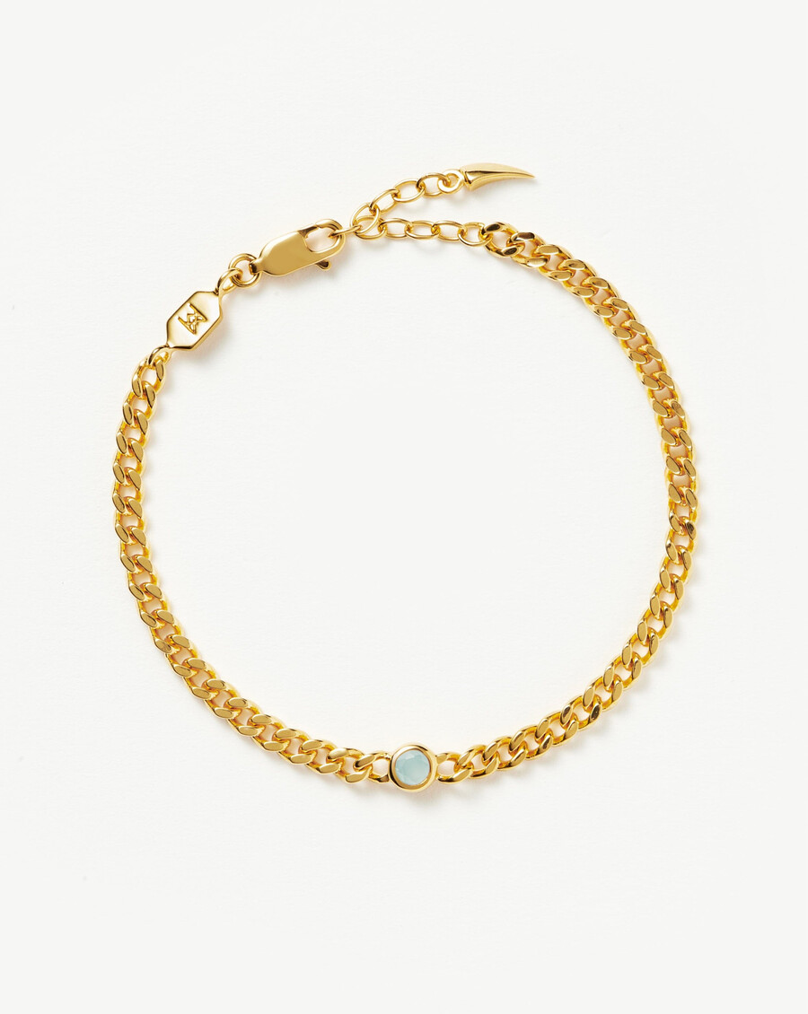 pulsera de cadena con piedra natal de marzo
