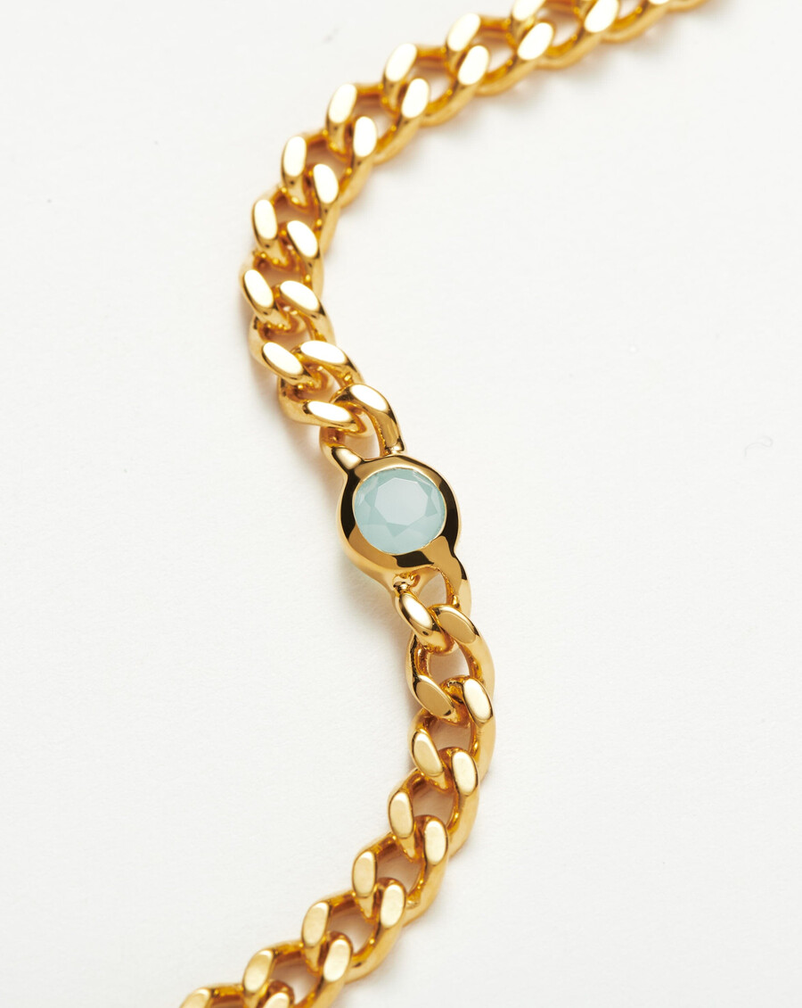 pulsera de cadena con piedra natal de marzo