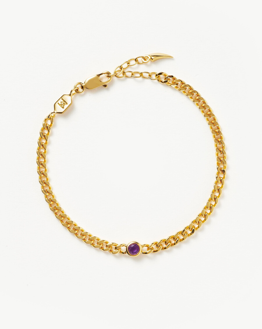 pulsera de cadena con piedra natal de febrero
