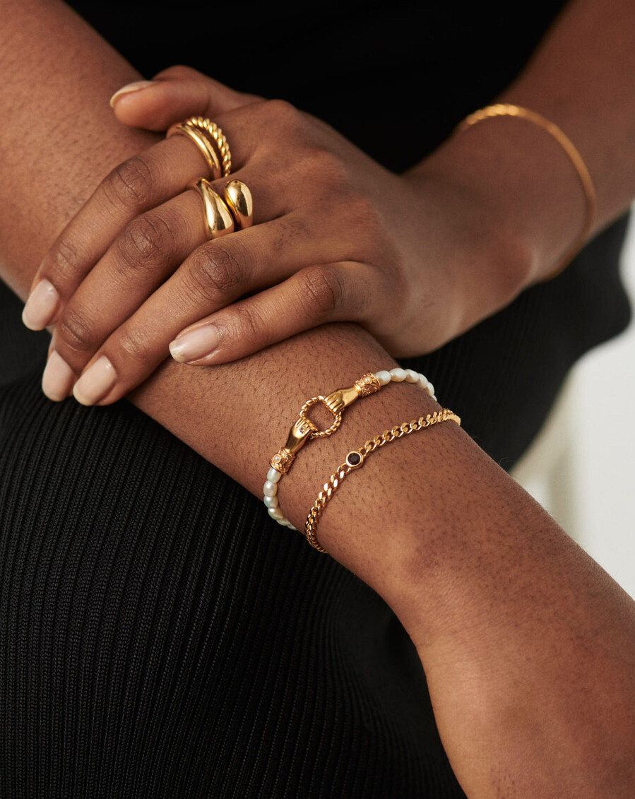 pulsera de cadena con piedra natal de febrero