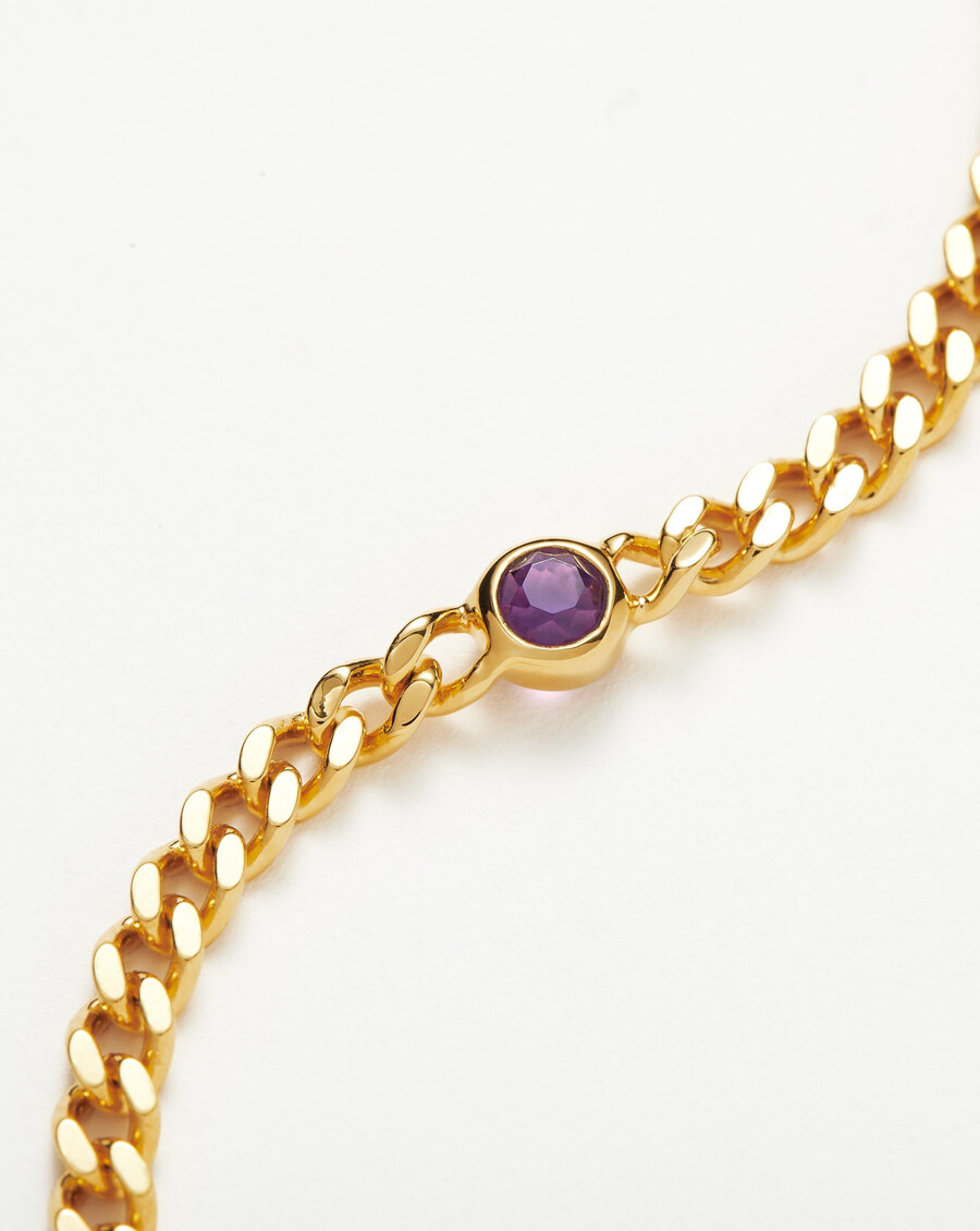 pulsera de cadena con piedra natal de febrero