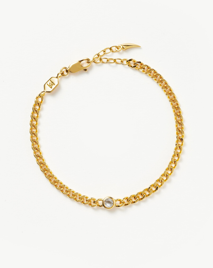 pulsera de cadena con piedra natal de abril