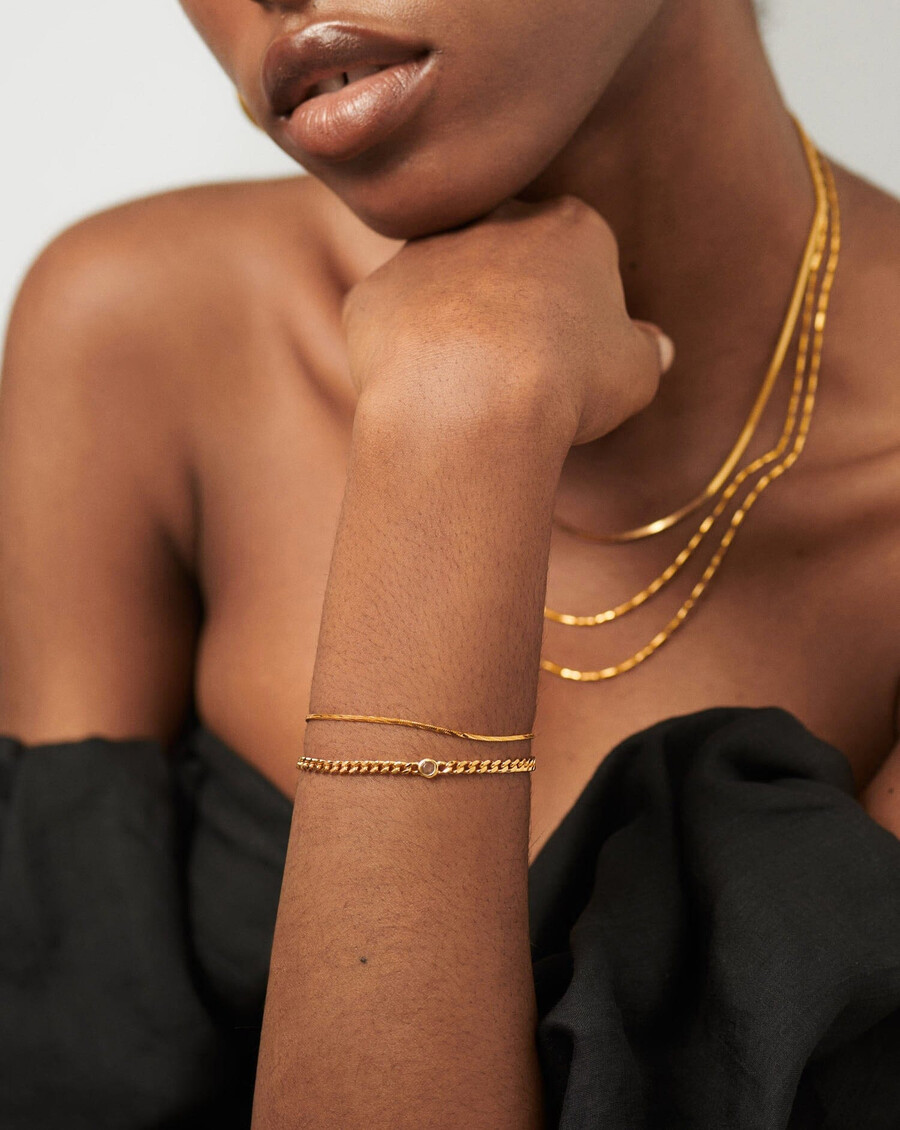 pulsera de cadena con piedra natal de abril