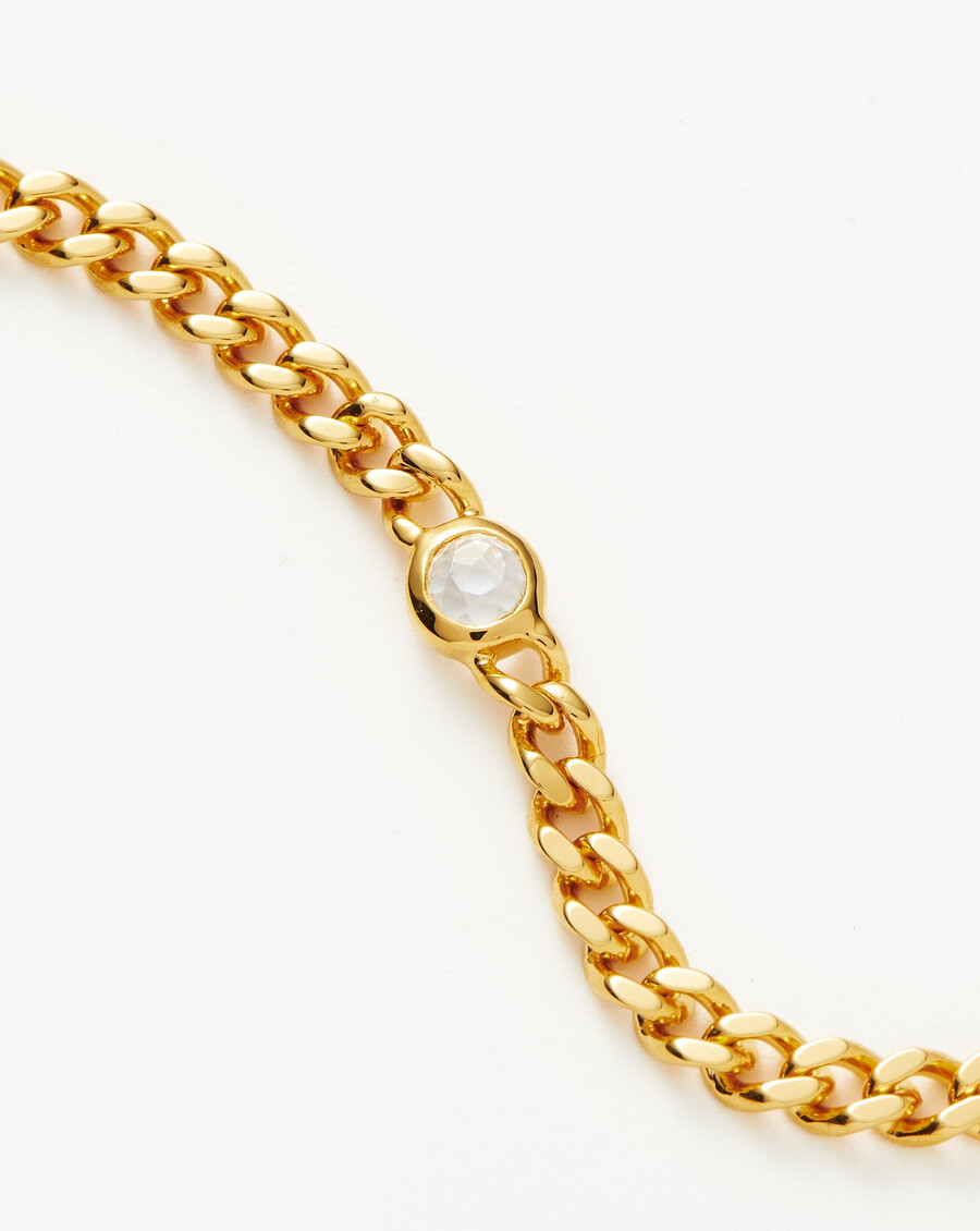 pulsera de cadena con piedra natal de abril