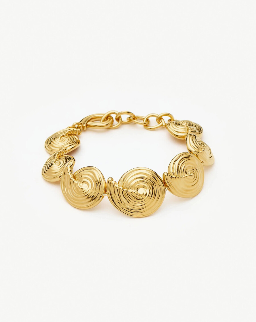 pulsera de cadena con espiral - oro
