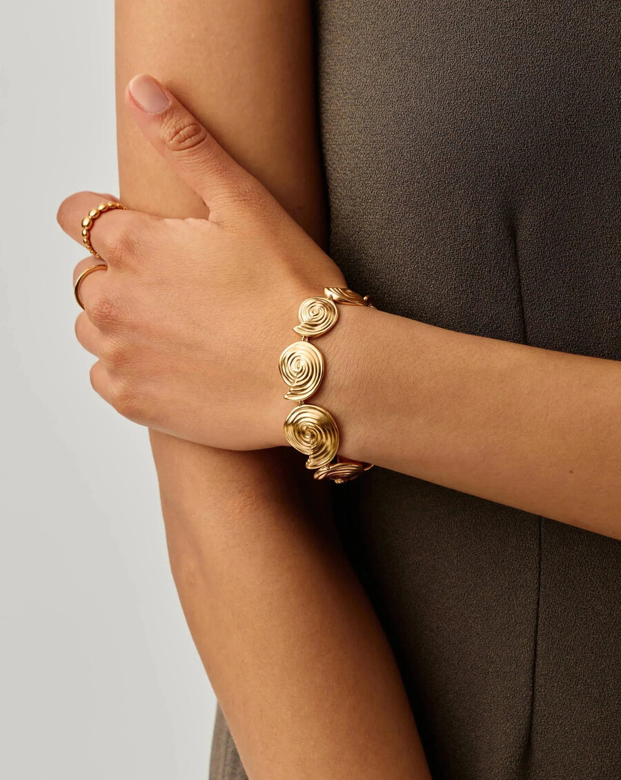 pulsera de cadena con espiral - oro