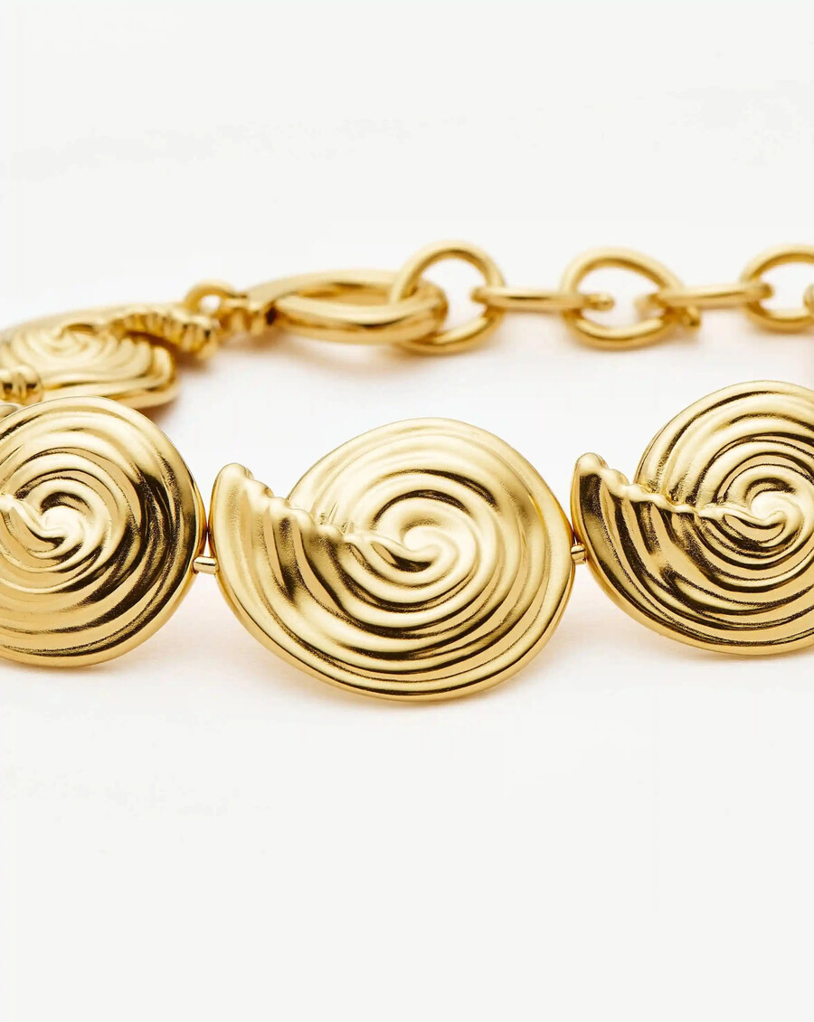 pulsera de cadena con espiral - oro