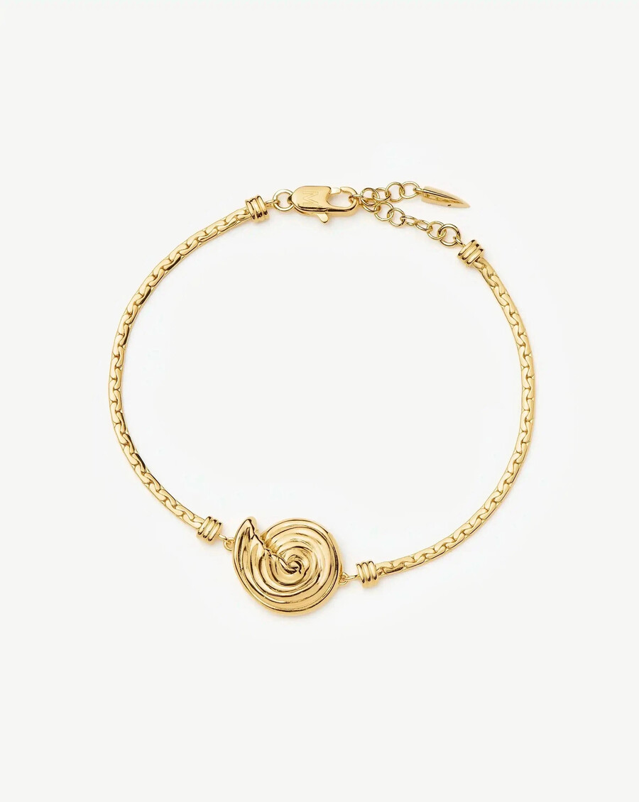 pulsera de cadena de cobra en espiral - oro