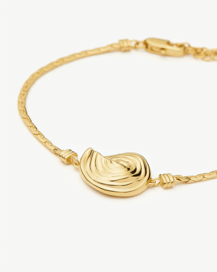 pulsera de cadena de cobra en espiral - oro