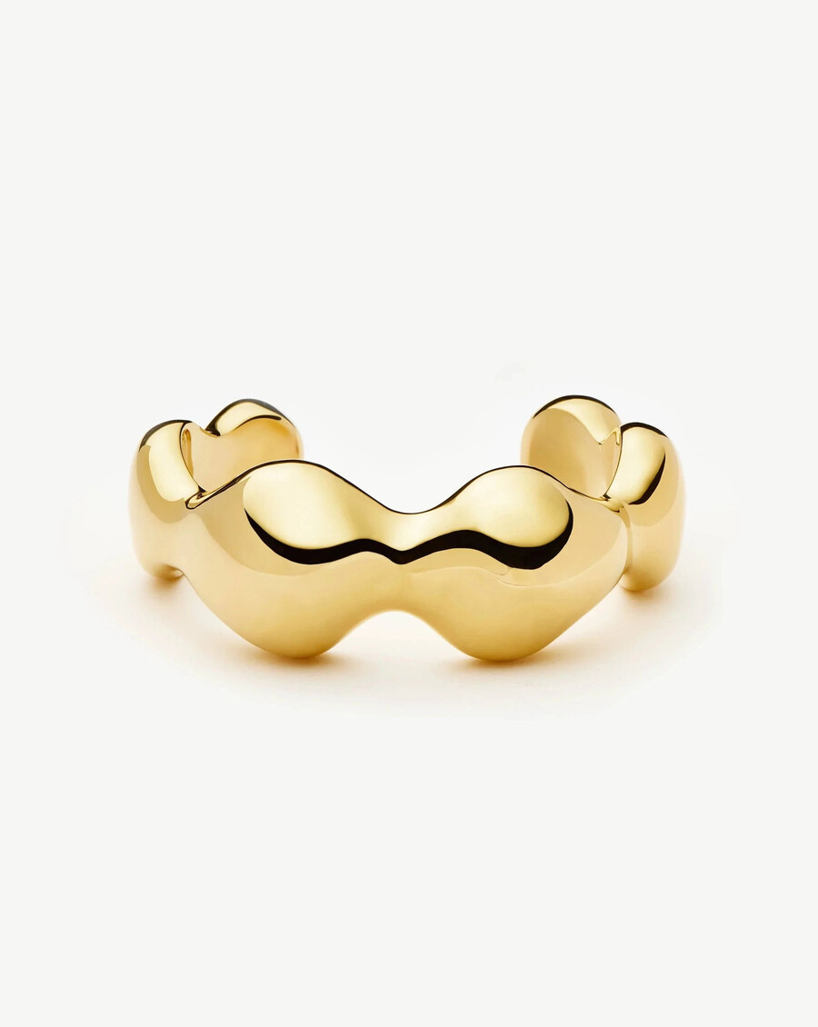 brazalete con diseño de cúpula abultada eny - dorado