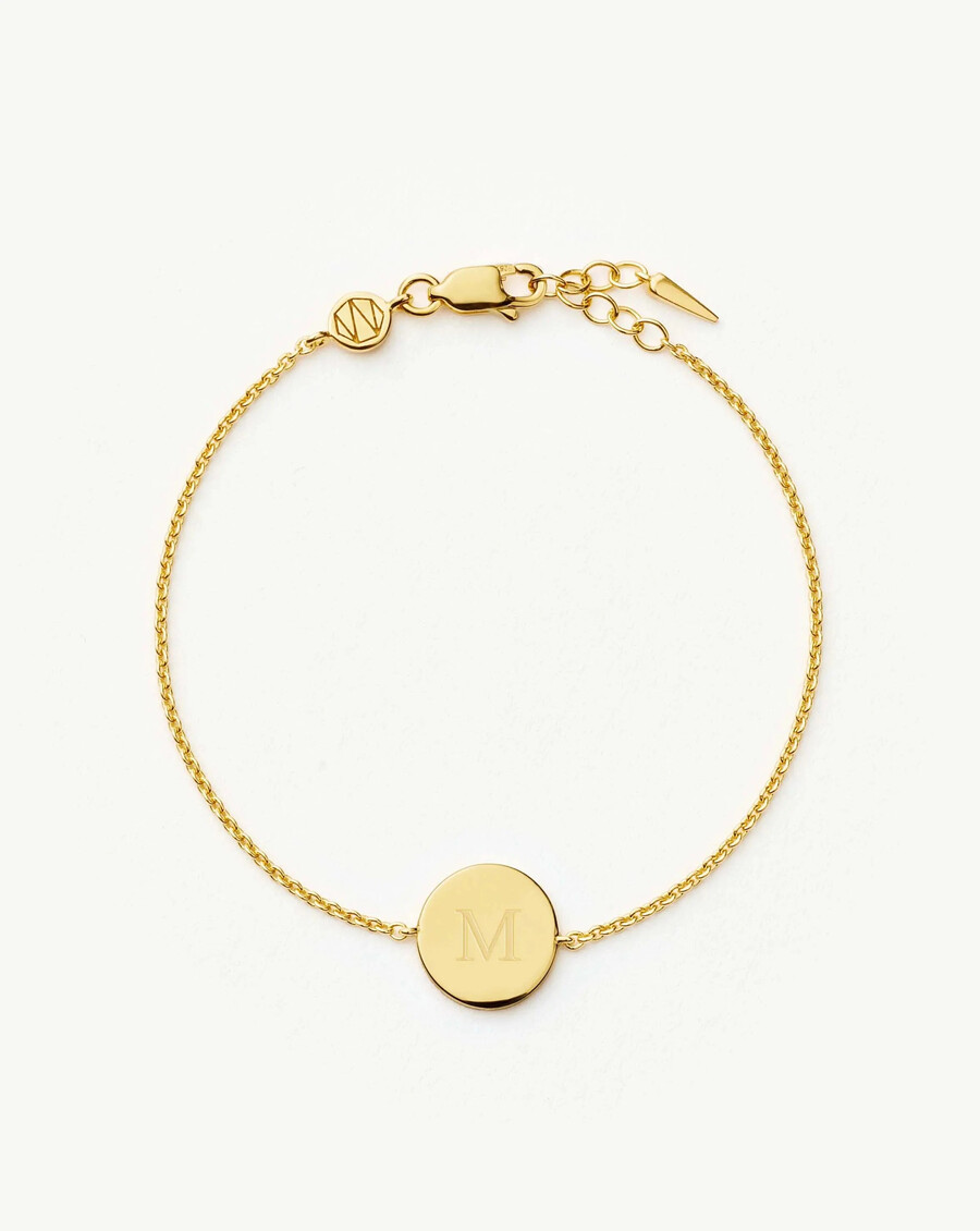pulsera redonda grabable - oro