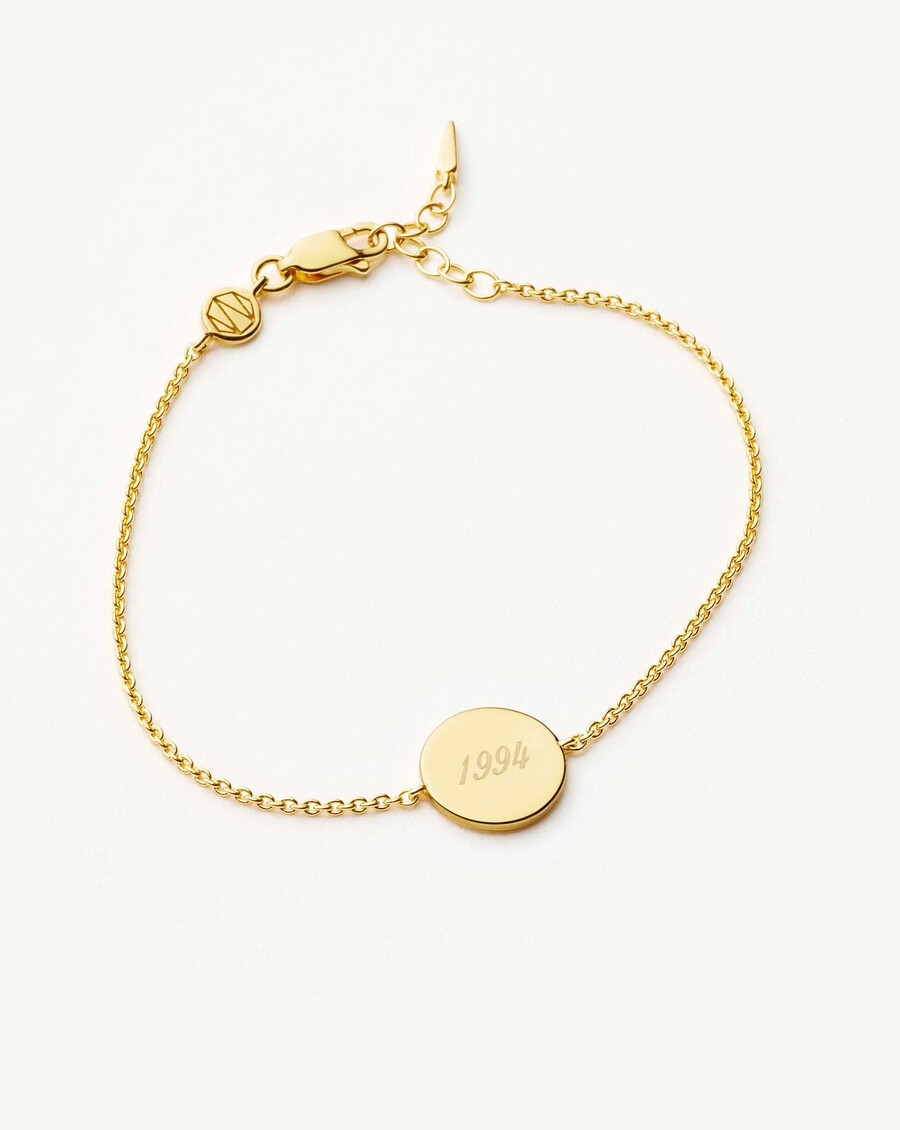 pulsera redonda grabable - oro