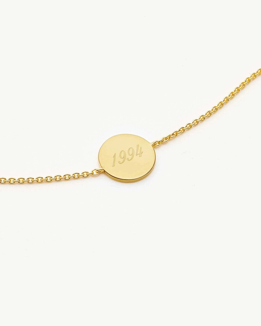 pulsera redonda grabable - oro