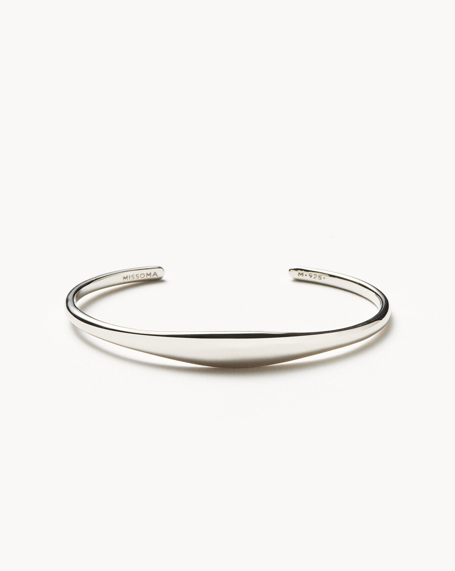 brazalete clásico de plata de ley