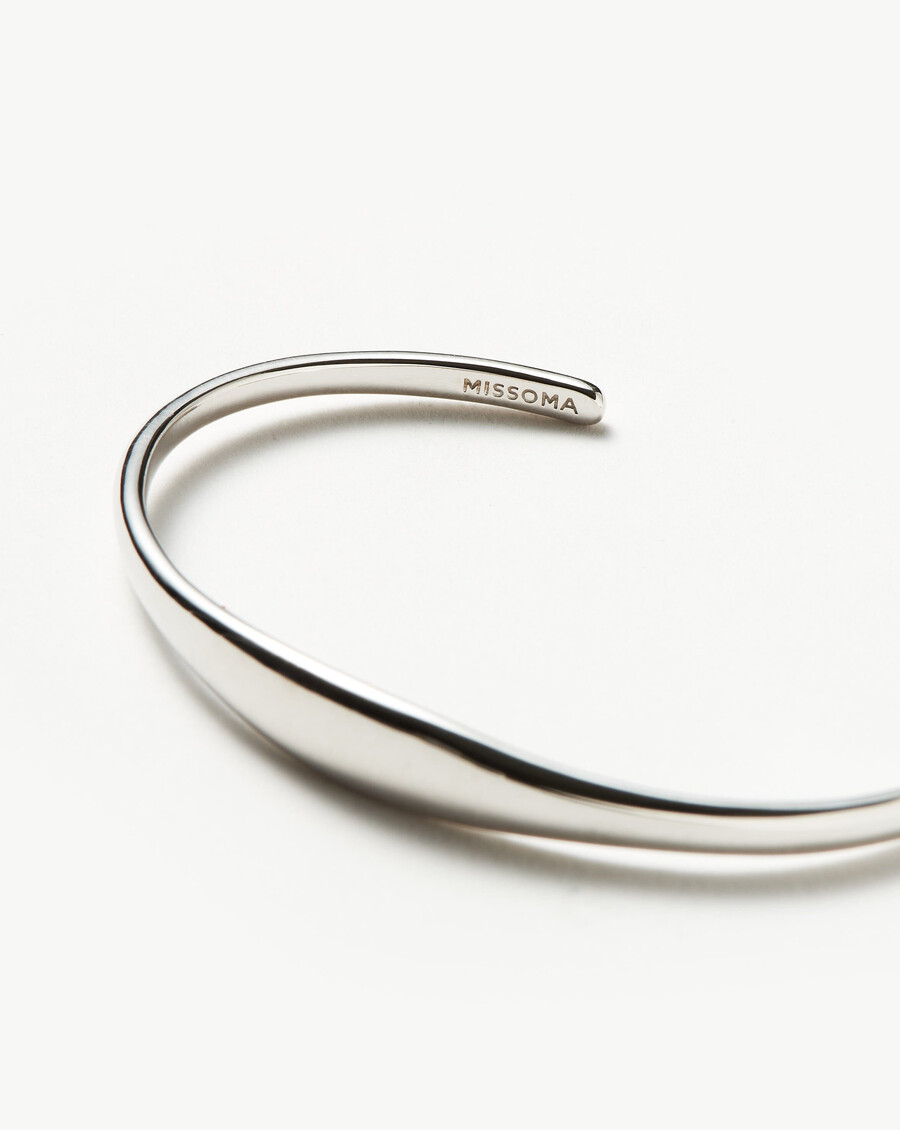 brazalete clásico de plata de ley