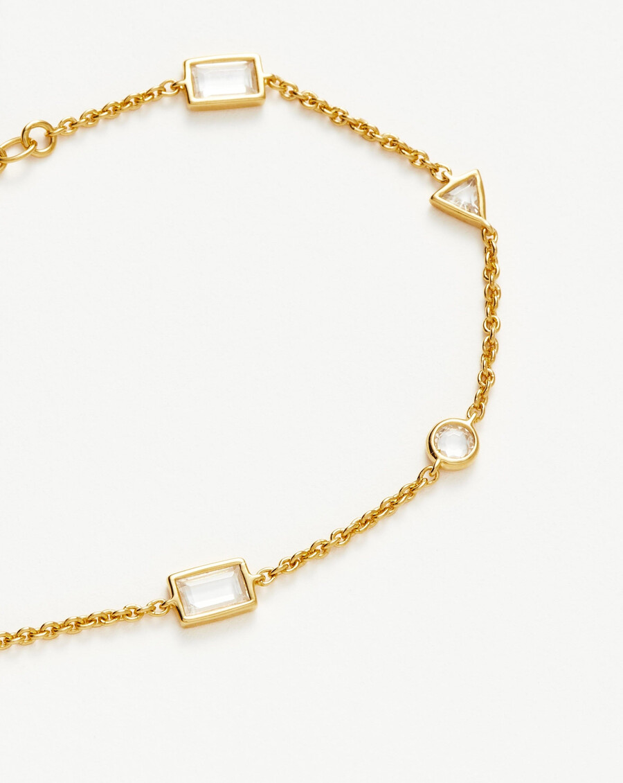 pulsera con dije de piedra flotante - oro