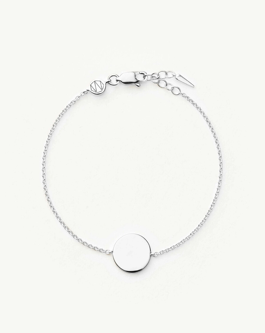 pulsera redonda grabable - plata