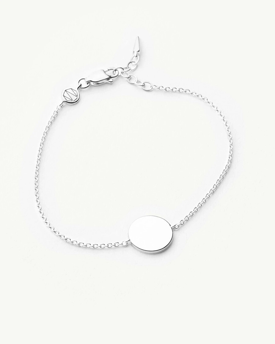 pulsera redonda grabable - plata