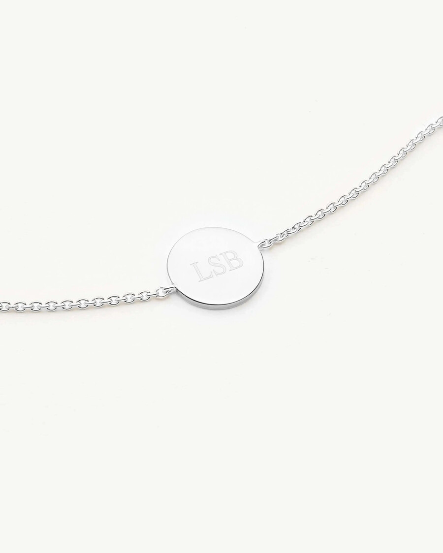 pulsera redonda grabable - plata