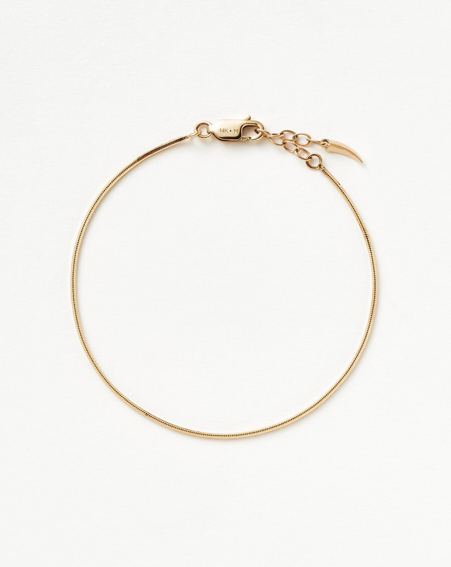 pulsera fina de cadena de serpiente cuadrada - oro