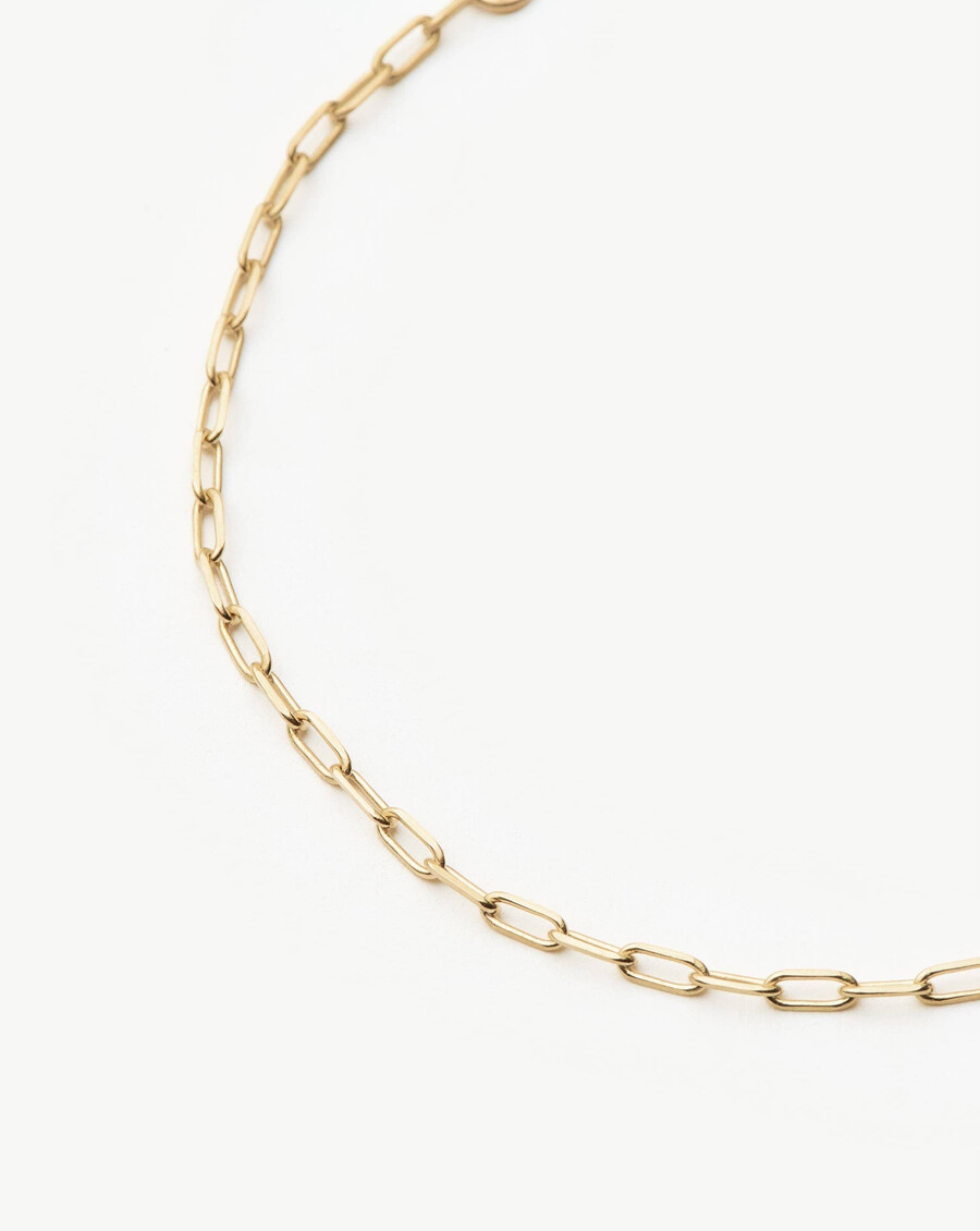pulsera clásica de cadena con clip de oro macizo de 14 k