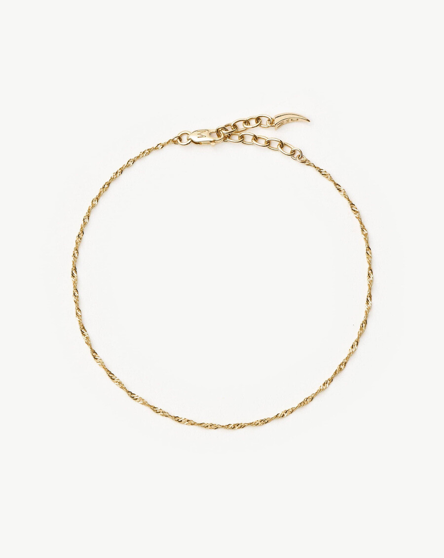 pulsera de cadena trenzada de oro macizo de 14 k