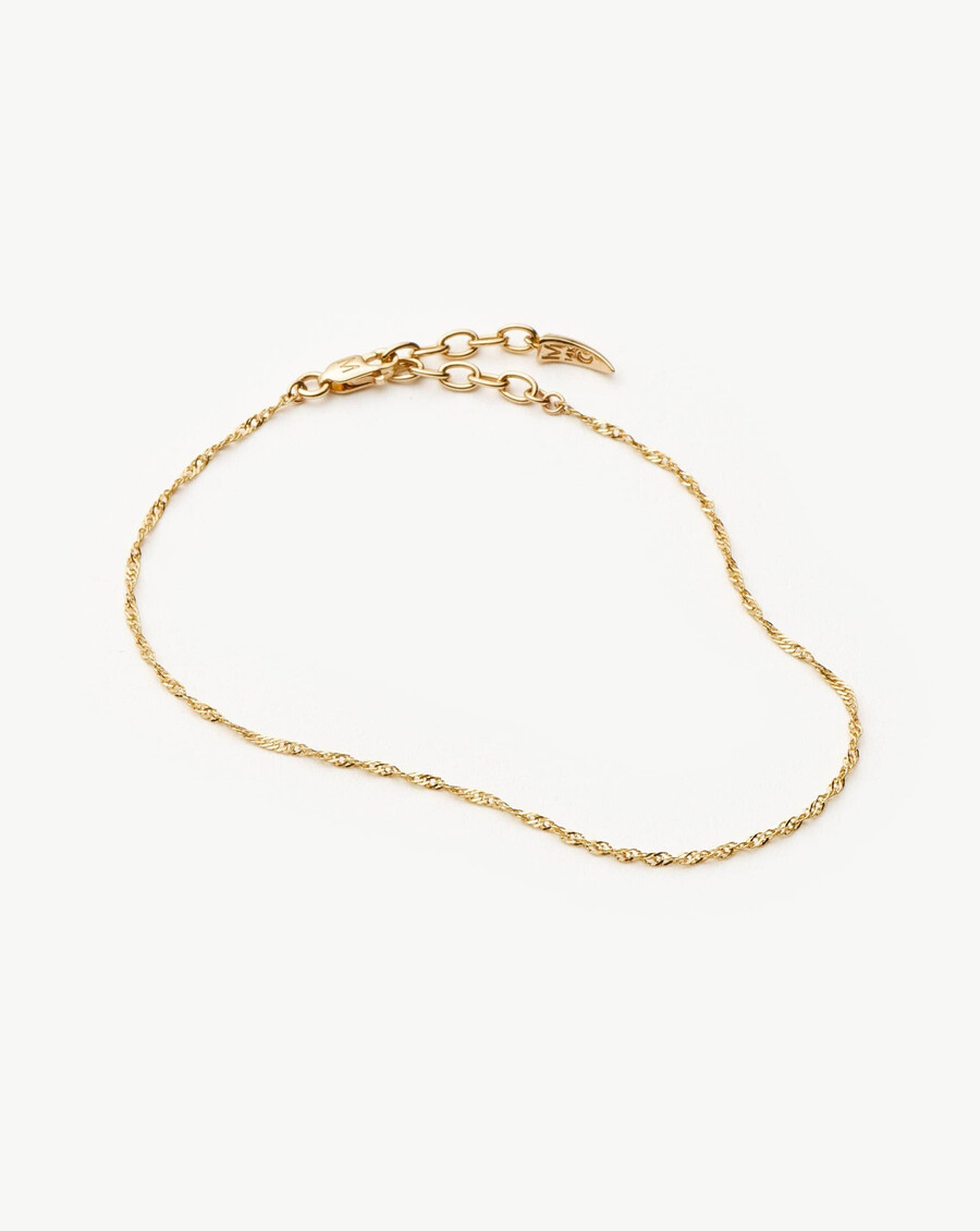 pulsera de cadena trenzada de oro macizo de 14 k
