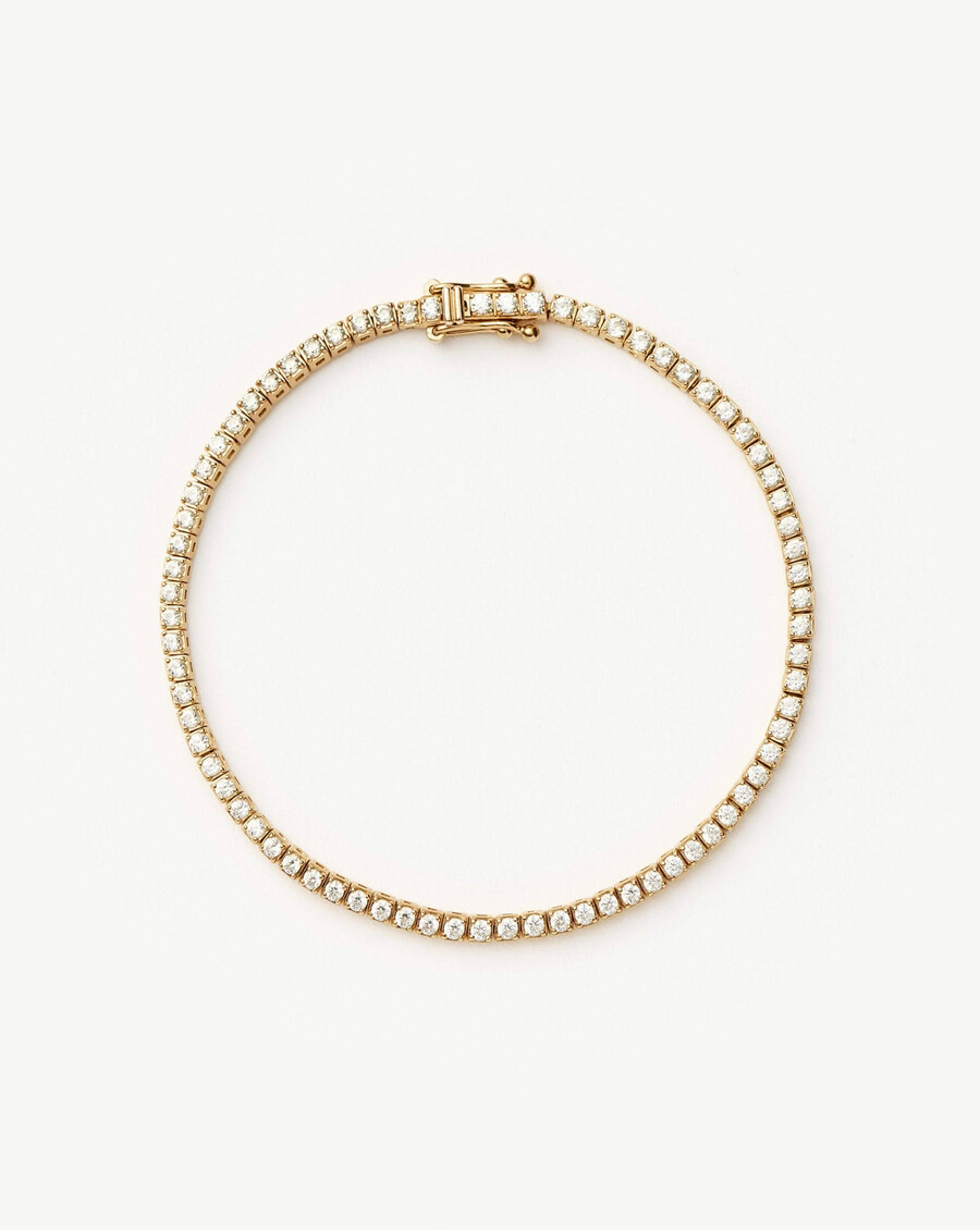 pulsera de tenis con diamantes en oro macizo de 14 k - missoma ee. uu.