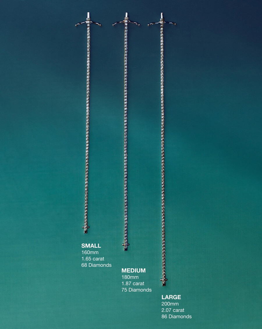 pulsera de tenis con diamantes en oro macizo de 14 k - missoma ee. uu.