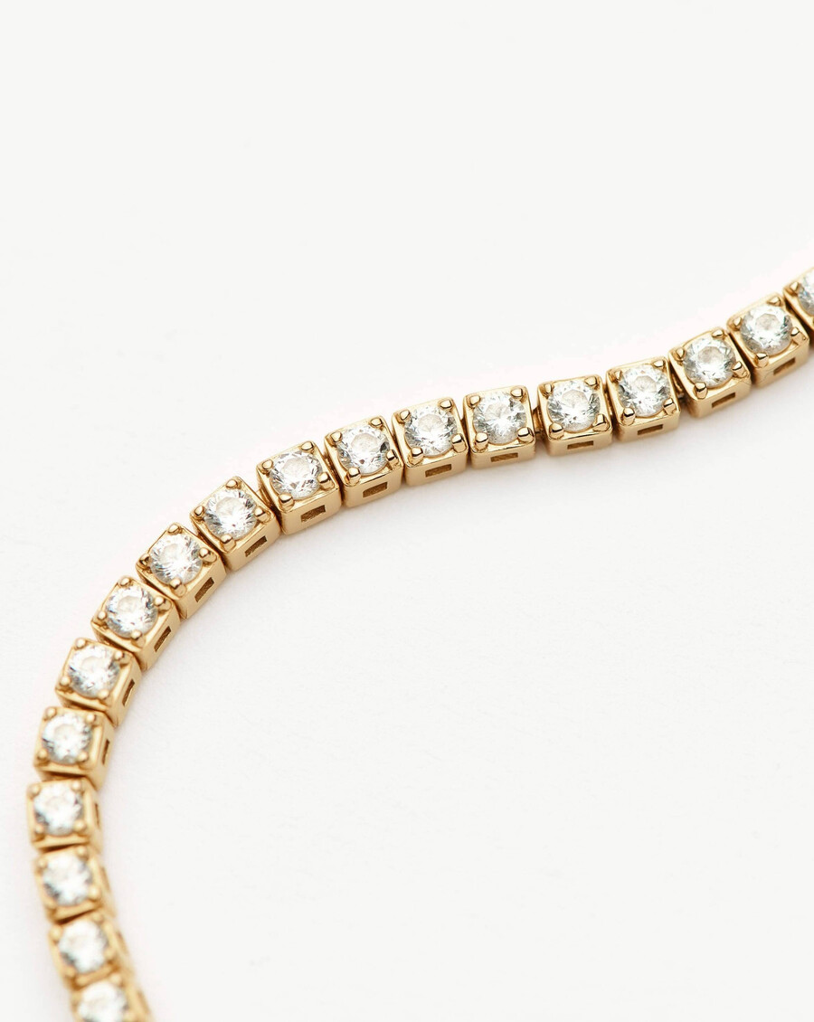 pulsera fina de tenis con diamantes en oro de 14 quilates - missoma ee. uu.