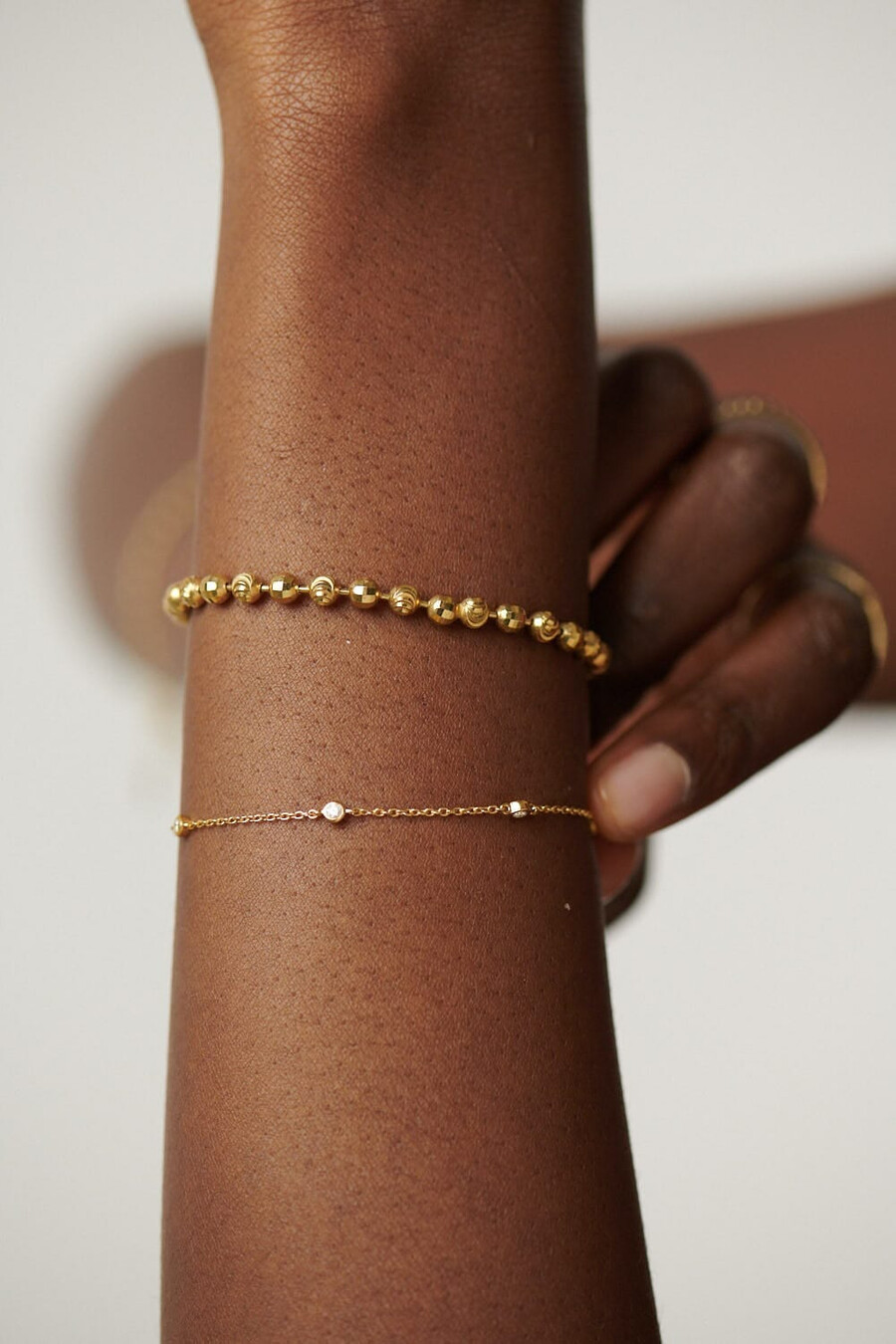 pulsera de diamantes flotantes de oro macizo de 14 k
