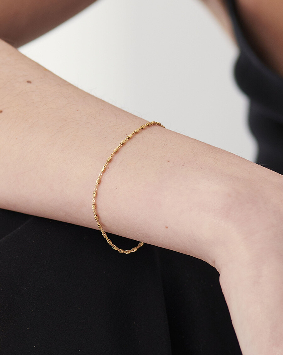 pulsera de cadena vervelle de oro macizo de 14 k