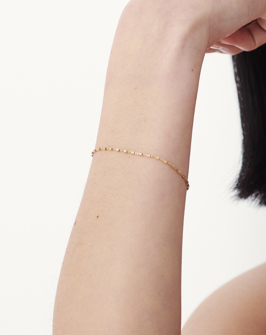 pulsera de cadena vervelle de oro macizo de 14 k