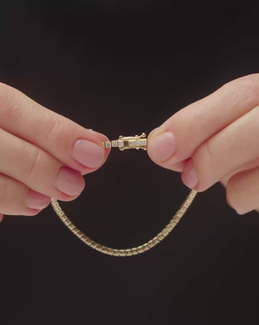 pulsera fina de tenis de oro blanco con diamantes - missoma ee. uu.
