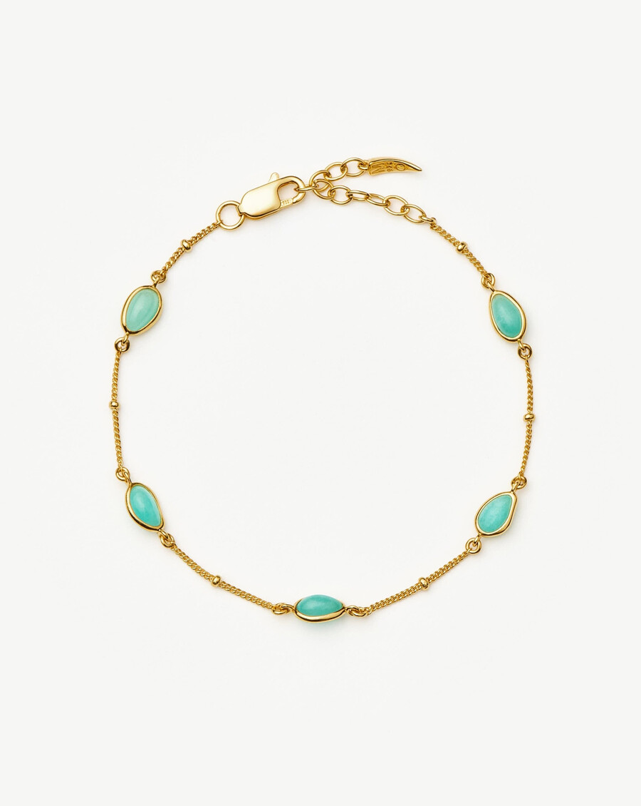 pulsera con dije de piedra preciosa magma - oroamazonita