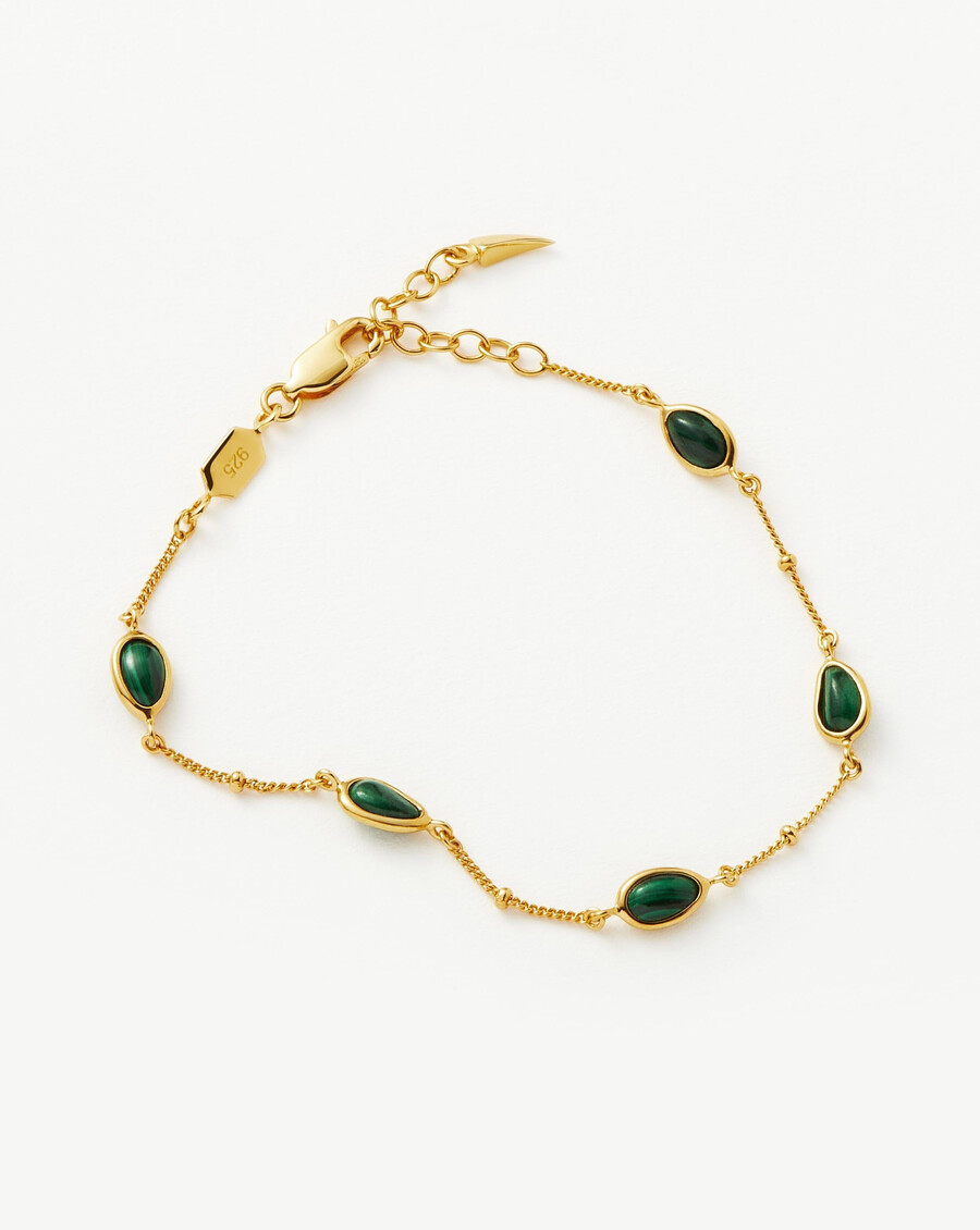 pulsera con dije de piedra preciosa magma - oromalaquita