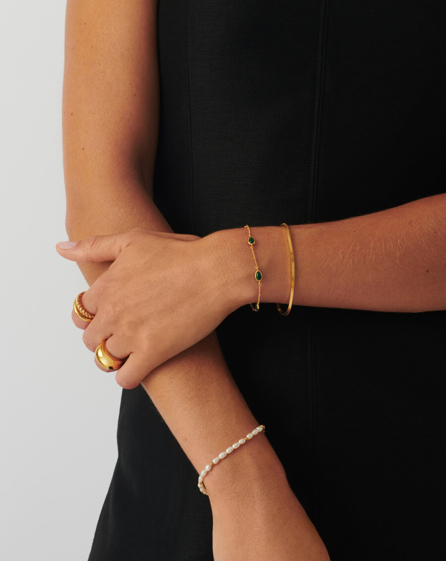 pulsera con dije de piedra preciosa magma - oromalaquita