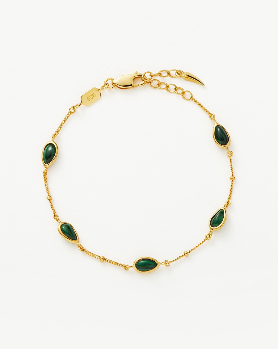 pulsera con dije de piedra preciosa magma - oromalaquita