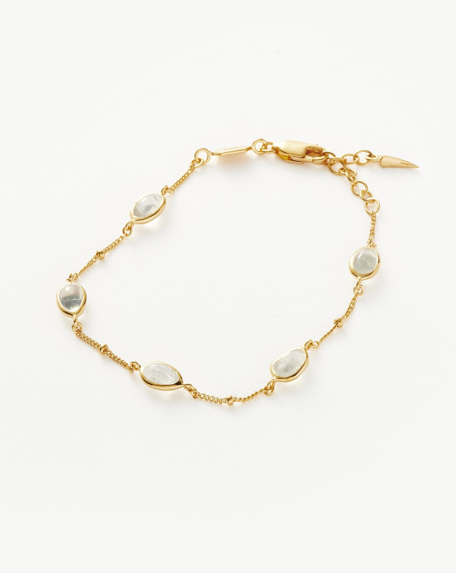 pulsera con dije de piedra preciosa magma - oropiedra lunar