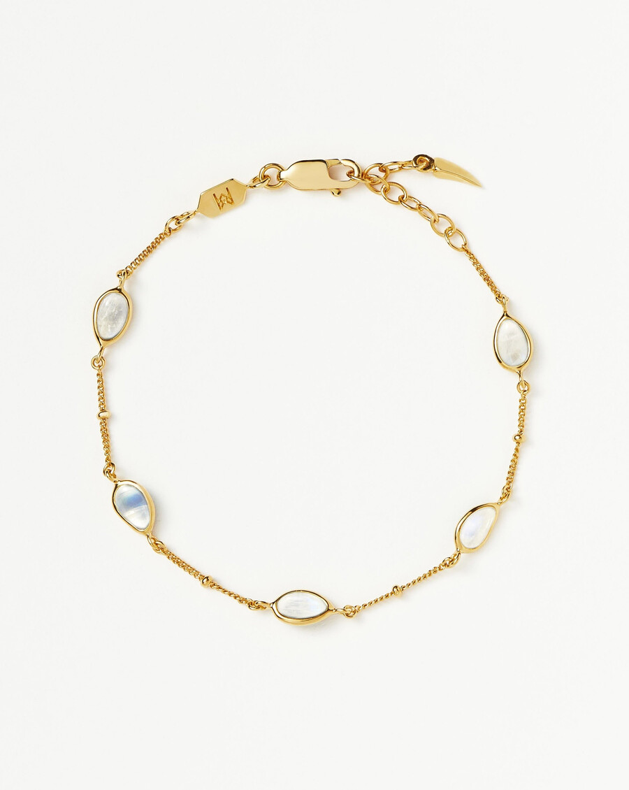 pulsera con dije de piedra preciosa magma - oropiedra lunar