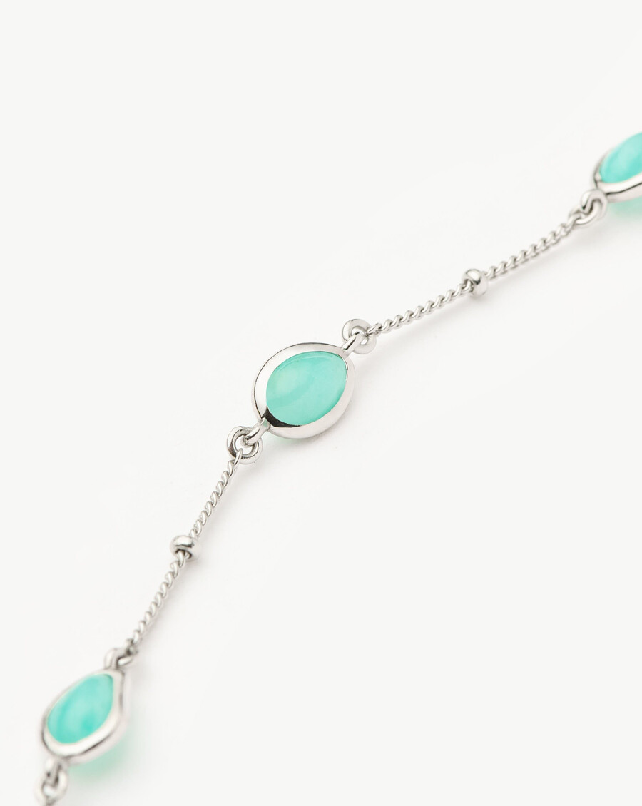 pulsera con dije de piedra preciosa magma - plata de leyamazonita