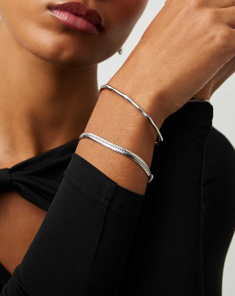pulsera de puño fundido - plata
