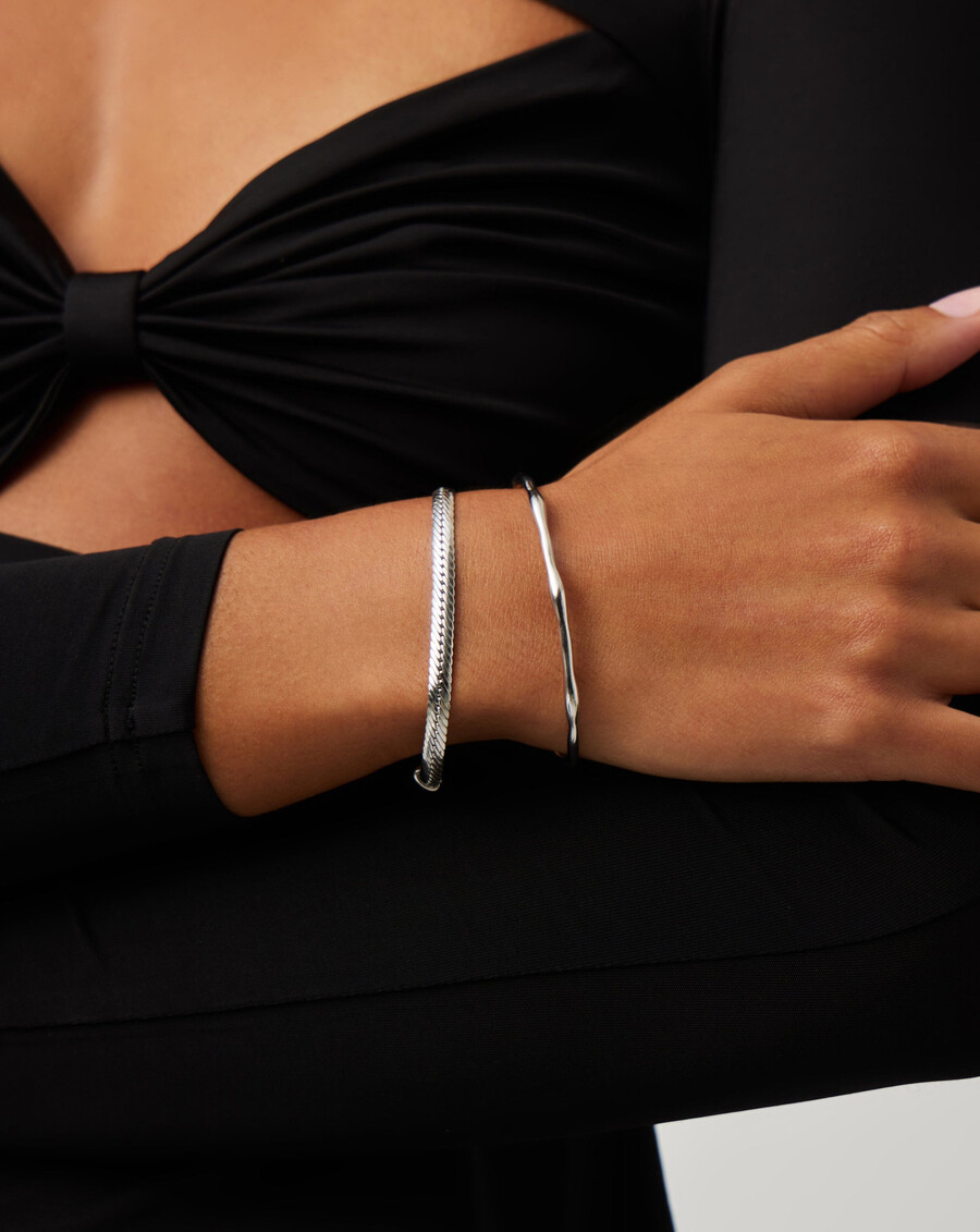 pulsera de puño fundido - plata