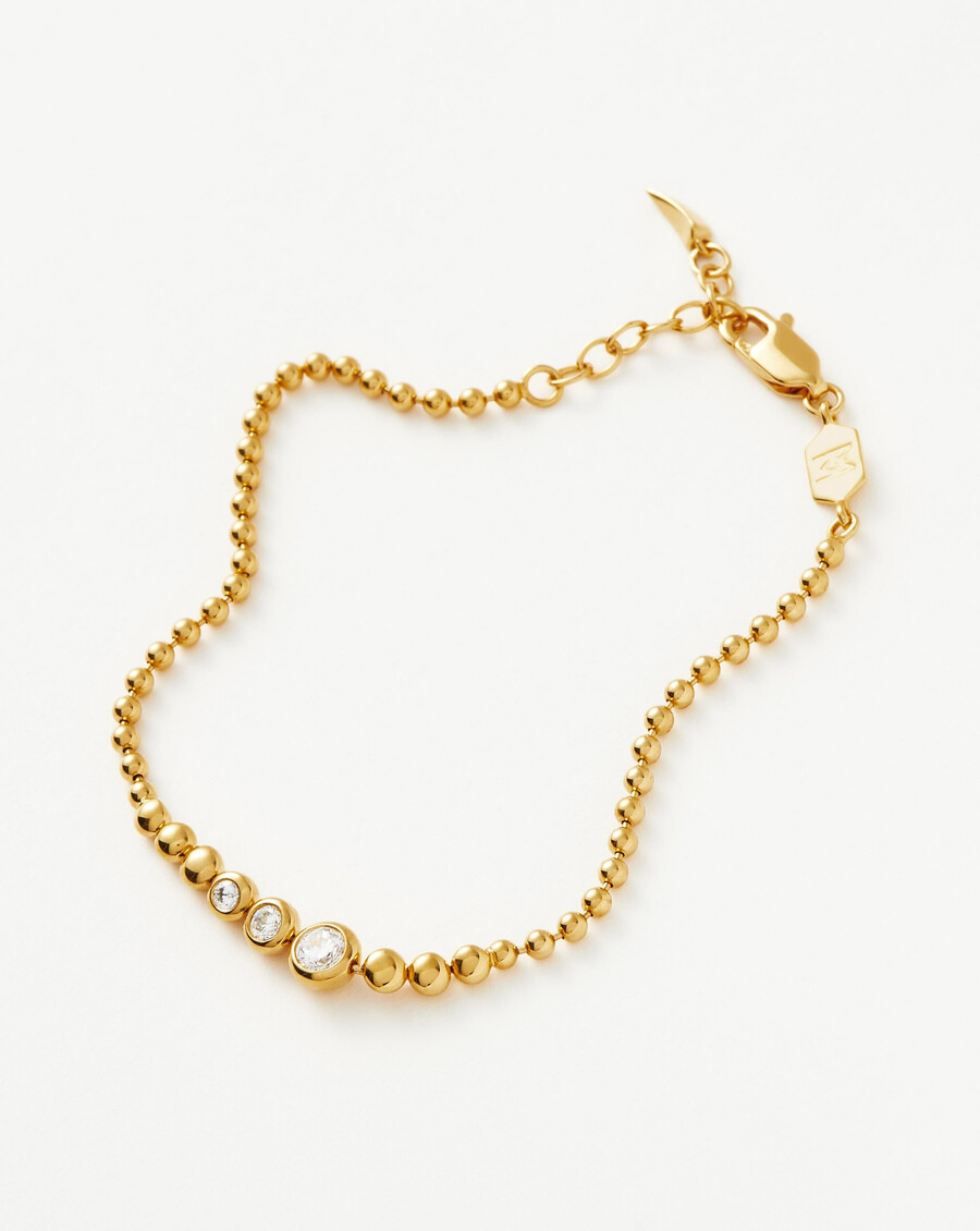 pulsera de cuentas de piedra - oro