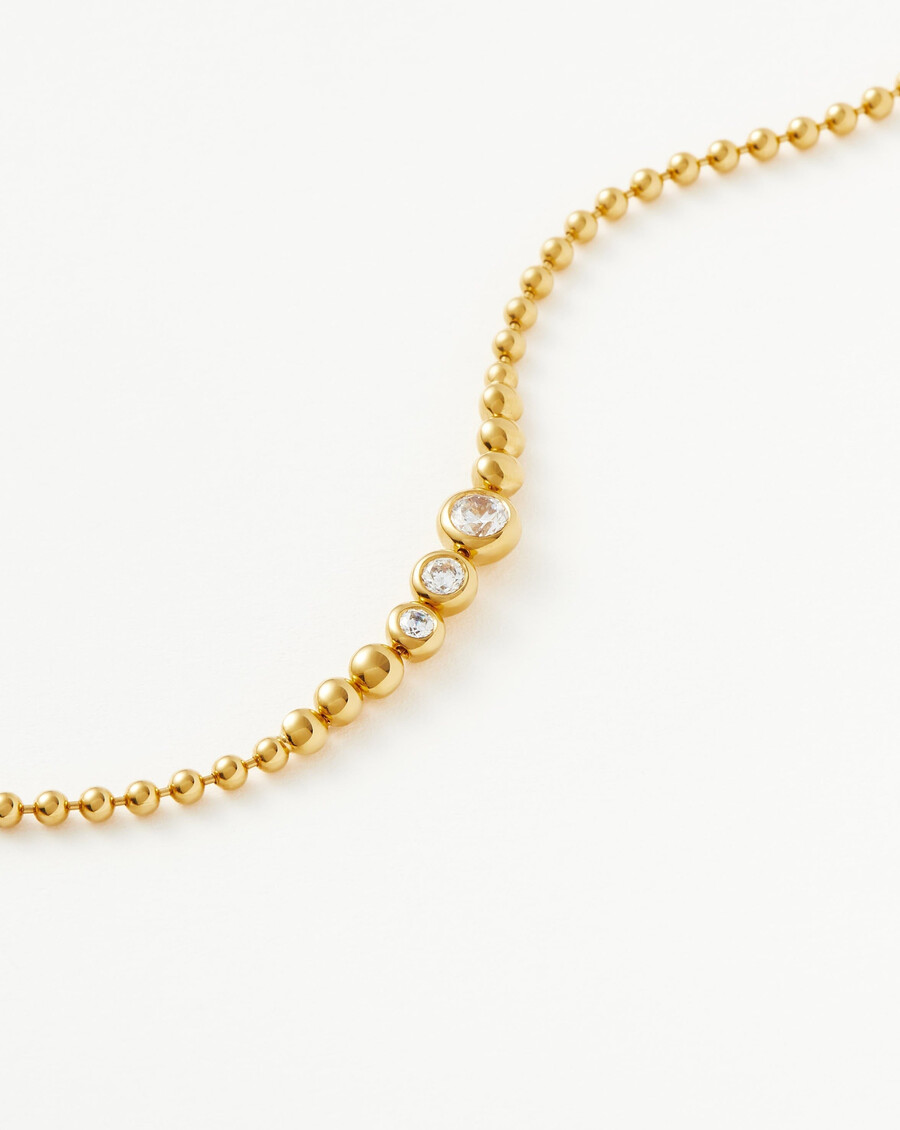 pulsera de cuentas de piedra - oro